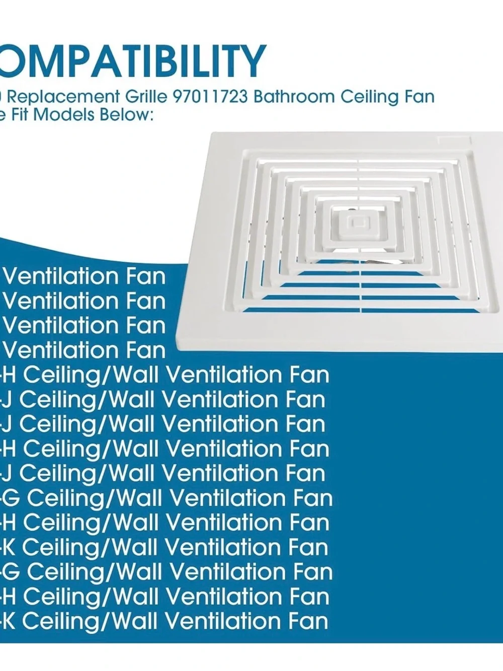 White Ceiling Vent Fan with Grill - White